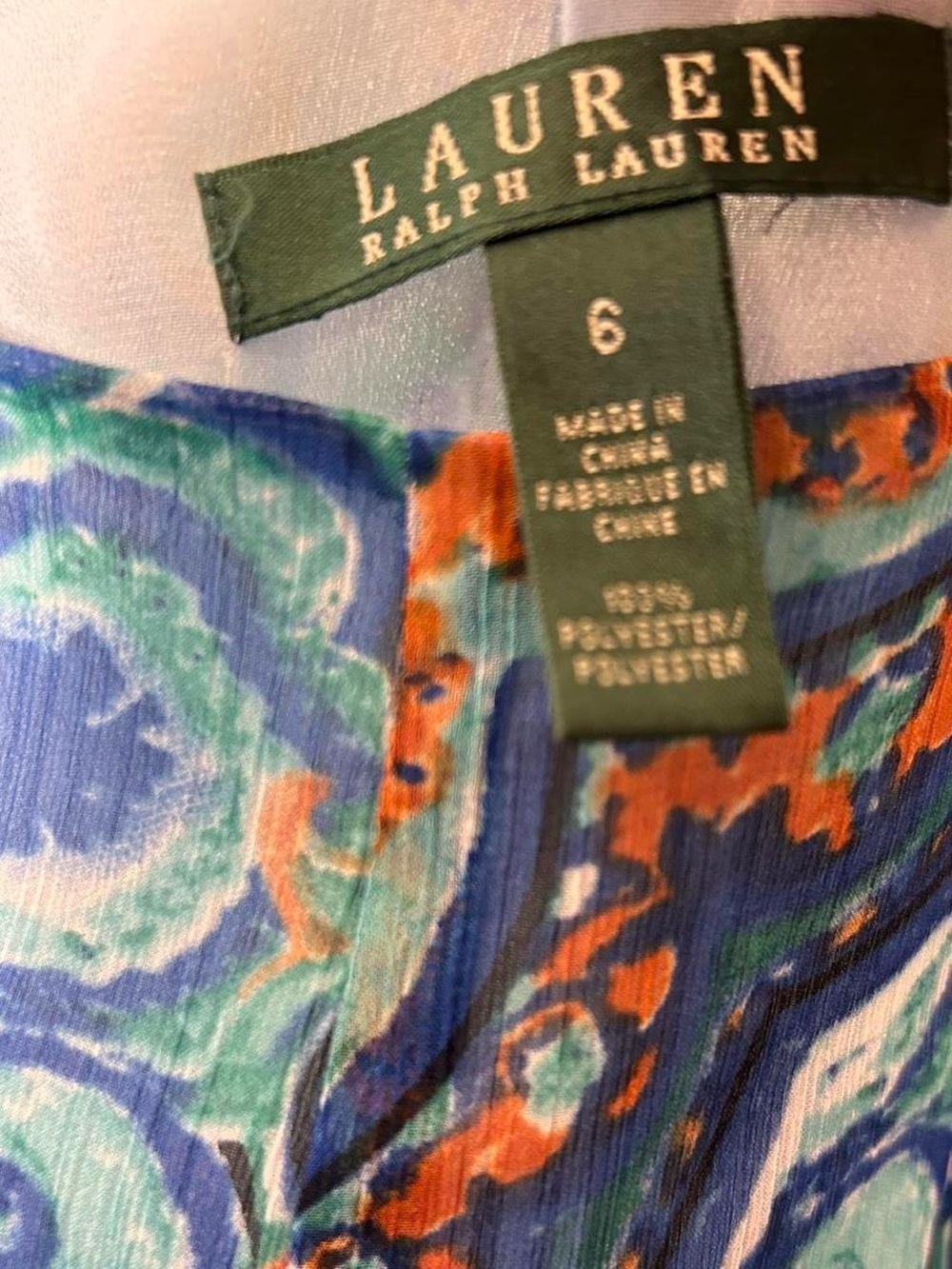 Lauren Ralph Lauren Blue Orange Paisley A-Line Midi Skirt Size 6 NWT - Picture 3 of 8